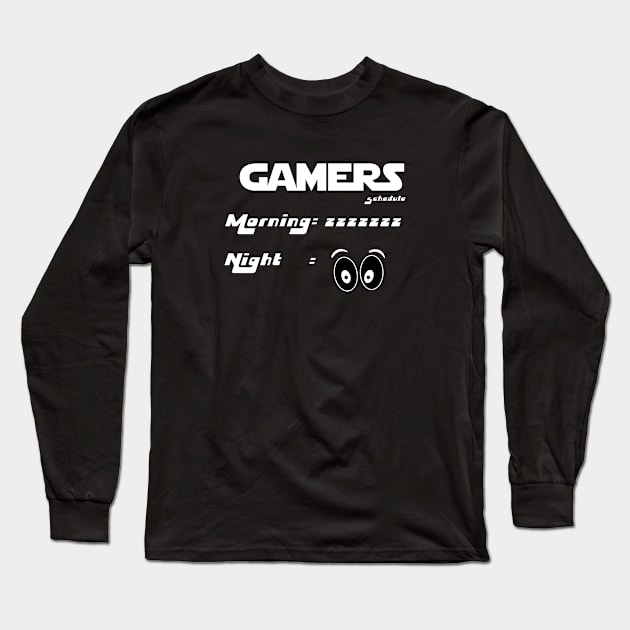 Gaming Daily Routine Meme Long Sleeve T-Shirt by musicanytime
